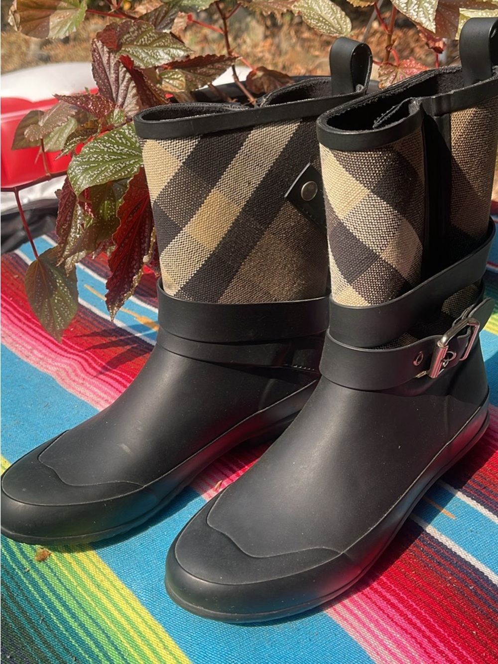 Burberry rain boots